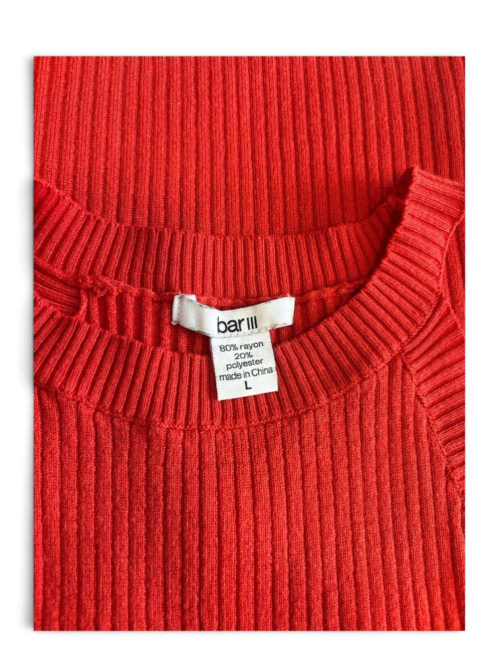 Bar III Ribbed Knit Tank Top Red Size L - Picture 6 of 6